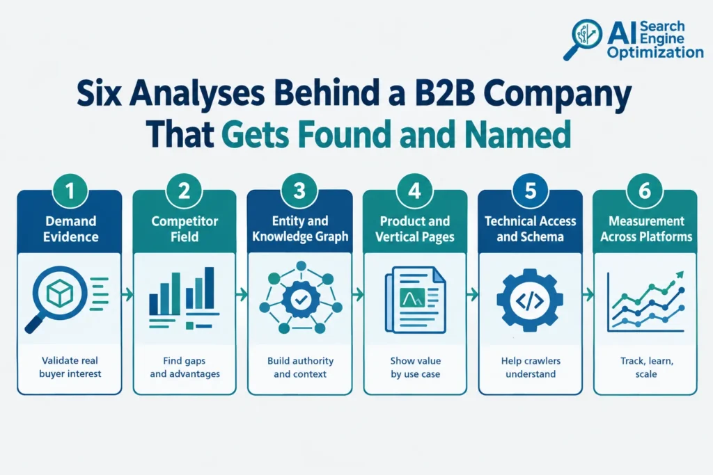 Six key analyses behind B2B SEO for better search visibility.
